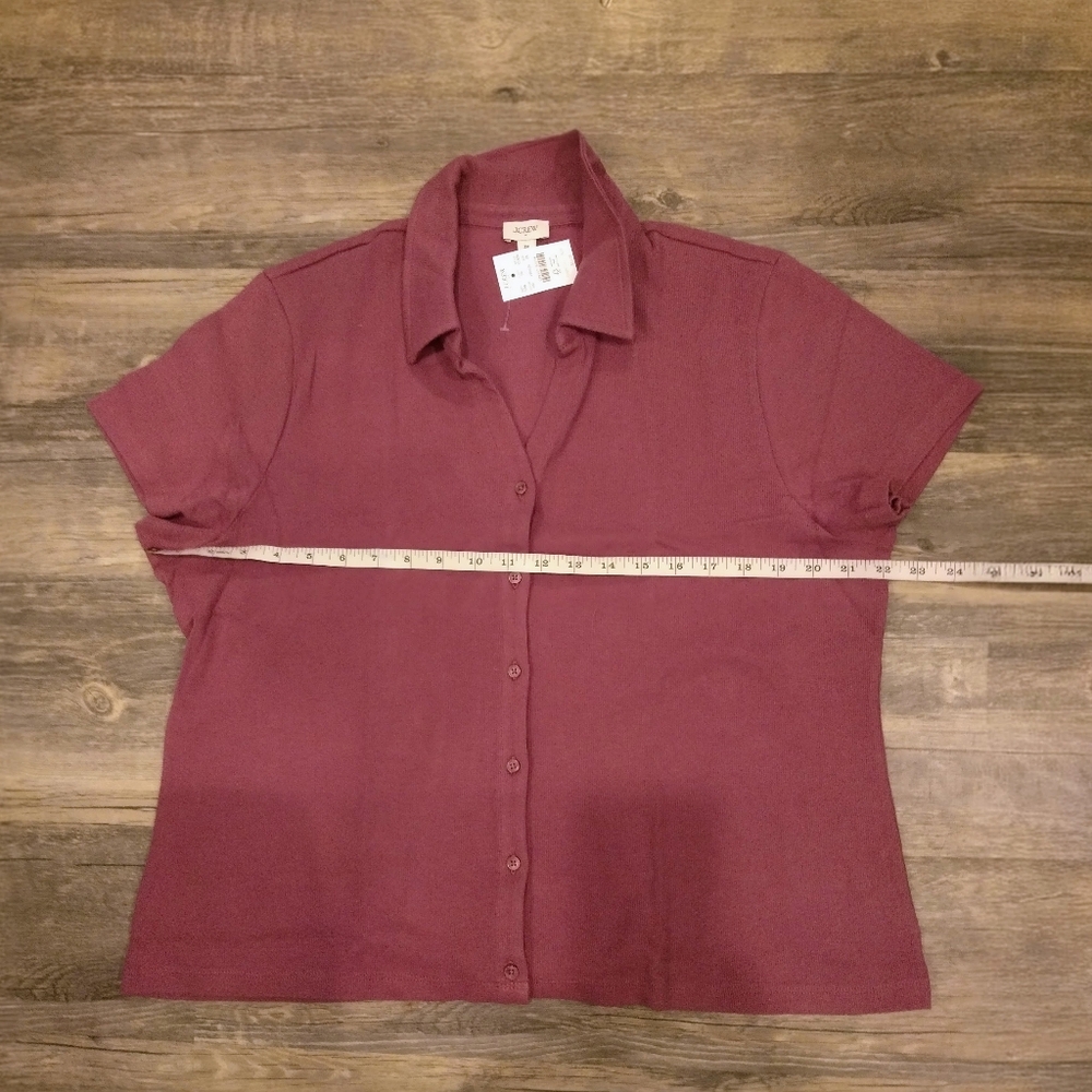 J. Crew Ribbed Button-Up Polo Top - Picture 5 of 5